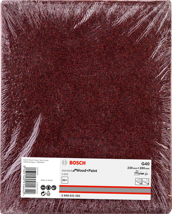 Feuille de papier de verre Bosch C420 G40 230 × 280 mm.