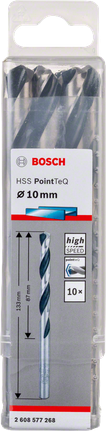 Pack de forets Bosch HSS PointTeQ 10,0 mm.