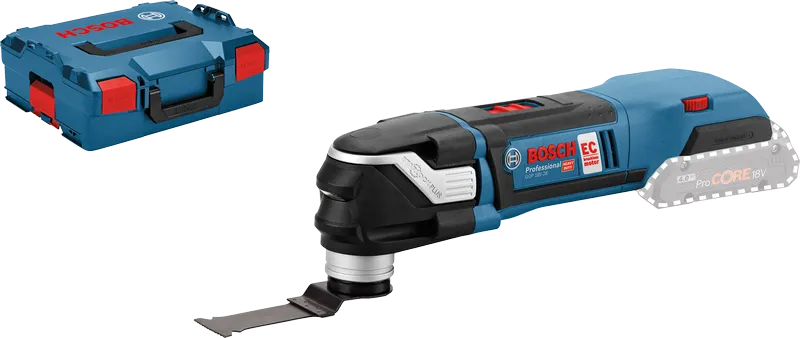 Outil multifonction sans fil Bosch GOP 18V-28 avec mallette de transport.