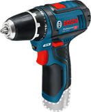 Perceuse sans fil Bosch GSR 12V-15 avec poignée ergonomique.