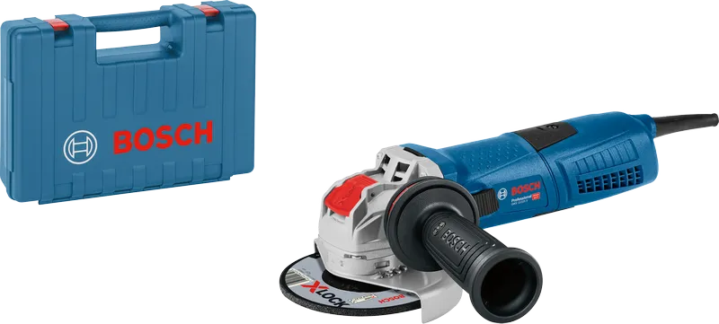 Meuleuse d'angle Bosch GWX 13-125 S avec mallette de transport.