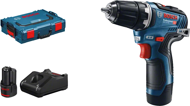 Coffret perceuse sans fil Bosch GSR 12V-35 avec coffret.