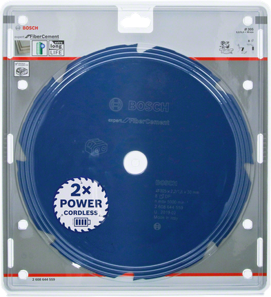 Lame de scie circulaire Bosch Expert pour fibrociment, compatible avec les scies sans fil.
