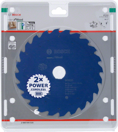 Lame de scie circulaire Bosch Expert pour bois 210 mm pour scies sans fil.