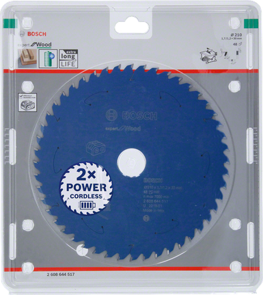 Lame de scie circulaire sans fil Bosch Expert pour bois 210 mm T48.