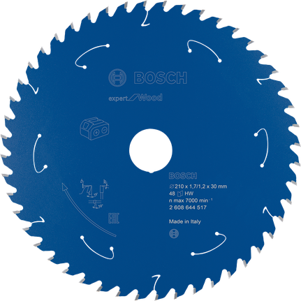 Lame de scie circulaire Bosch Expert pour bois 210 mm pour scies sans fil.