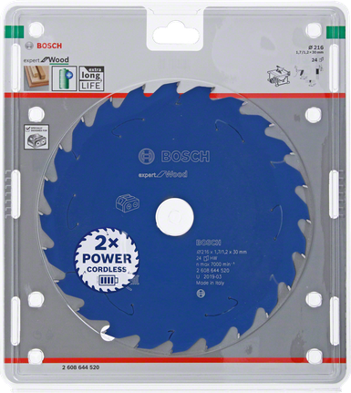 Lame de scie circulaire Bosch Expert pour bois 216 mm pour scies sans fil.