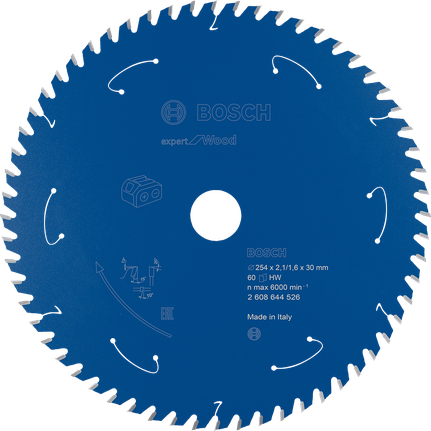 Lame de scie circulaire Bosch Expert pour bois 254 mm pour scies sans fil.