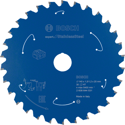 Lame de scie circulaire Bosch Expert pour acier inoxydable 140 mm.