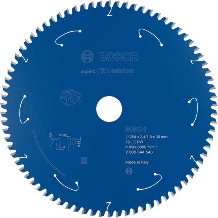Lame de scie circulaire Bosch Expert pour aluminium, compatible avec les scies sans fil.