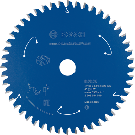 Lame de scie circulaire Bosch Expert pour panneaux stratifiés 165 mm.