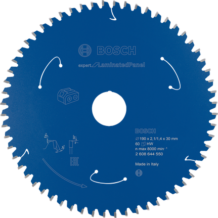 Lame de scie circulaire Bosch Expert pour panneaux stratifiés, 190 mm.