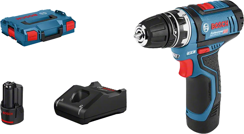 Ensemble de perceuse-visseuse sans fil Bosch GSR 12V-15 FC avec batterie.