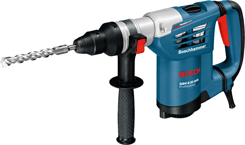 Perceuse à percussion Bosch GBH 4-32 DFR avec poignée latérale.