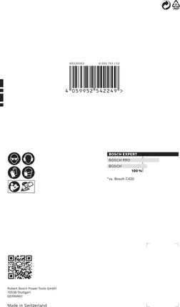 Papier abrasif Bosch EXPERT C470 102 x 62 mm 93 mm G 40, paquet de 10.