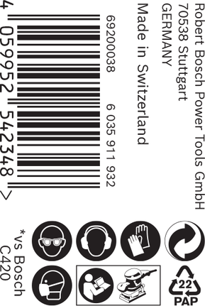 Rouleau de papier de verre Bosch EXPERT C470 G40 115 mm x 5 m pour le ponçage manuel.