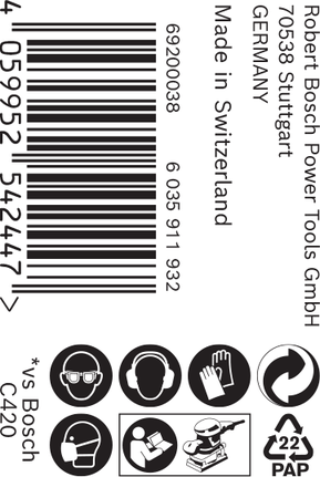 Rouleau de papier de verre Bosch EXPERT C470 93 mm G180.