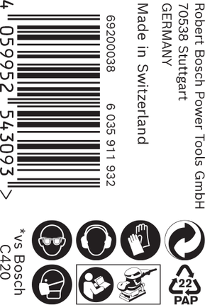 Rouleau de papier de verre Bosch EXPERT C470 93 mm x 50 m, grain 100.