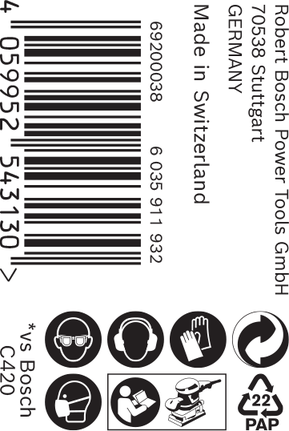 Rouleau de papier de verre Bosch EXPERT C470 93 mm x 50 m, grain 320.
