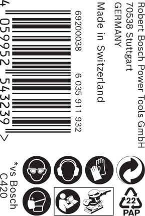 Rouleau de papier de verre Bosch EXPERT C470 G 400, 115 mm x 50 m.