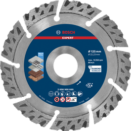 Disque à tronçonner diamanté Bosch EXPERT MultiMaterial 125 mm.