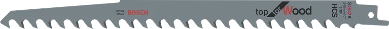 Lame de scie sauteuse Bosch S2345X pour une coupe rapide du bois.