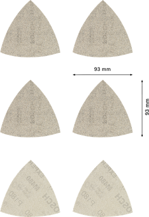 Kit de 6 filets de ponçage Bosch EXPERT M480 93x93mm.
