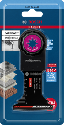 Lame multifonction Bosch EXPERT MultiMax PAII 52 APIT pour matériaux multiples.