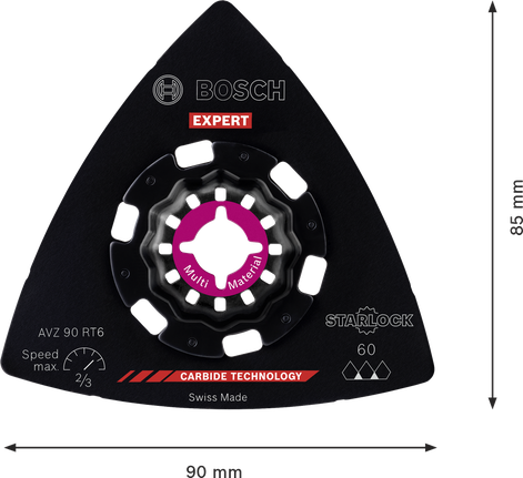 Plateau de ponçage carbure Bosch EXPERT AVZ 90 RT6 90 mm.