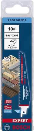 Lames de scie de démolition Bosch EXPERT Wood avec métal, paquet de 10.