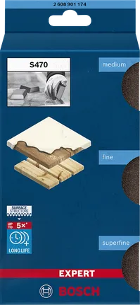 Bloc éponges abrasives Bosch EXPERT S470 Combi 69 × 97 × 26 mm.
