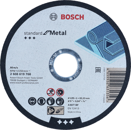 BOSCH 2608603163 Disque à tronçonner droit ''Standard for Metal