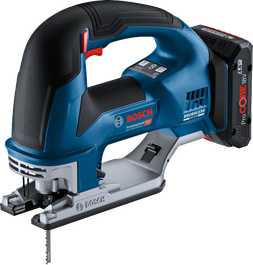 Scie sauteuse sans fil Bosch GST 18V-155 BC pour coupes de bois profondes.