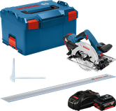 Ensemble de scie circulaire Bosch GKS 18V-57 G avec batterie et coffret.