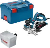 Raboteuse Bosch GHO 40-82 C avec sac à poussière et mallette de transport.