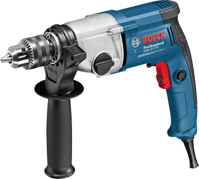 Perceuse Bosch GBM 13-2 RE avec poignée latérale.