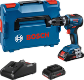 Ensemble de perceuse-visseuse sans fil Bosch GSB 18V-55 avec coffret et batterie.