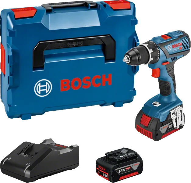 Coffret perceuse-visseuse sans fil Bosch GSR 18V-28 avec coffret.