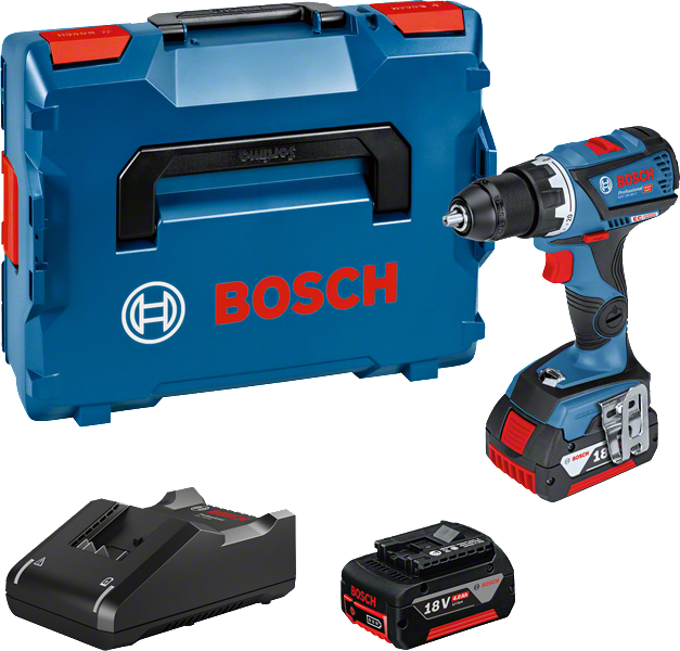 Coffret perceuse-visseuse sans fil Bosch GSR 18V-60 C avec coffret.