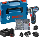 Ensemble de perceuse-visseuse sans fil Bosch GSR 12V-15 FC avec accessoires.