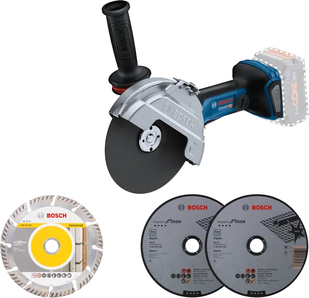 Ensemble de meuleuse d'angle sans fil Bosch GWS 18V-180 PC.