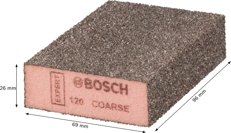 Bloc de ponçage rouge grossier Bosch EXPERT S471 96x69x26 mm.
