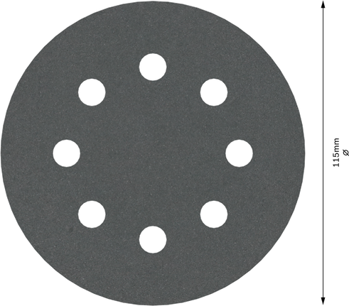 Disque de ponçage Bosch PRO F355 115 mm, 8 trous.