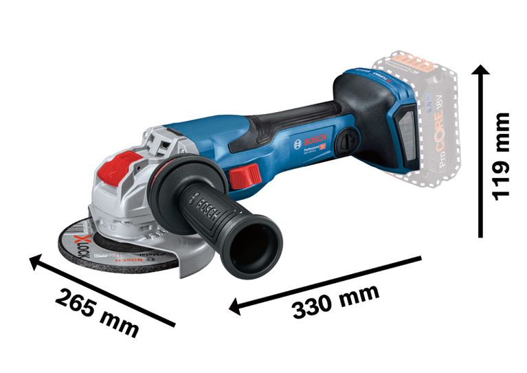 Meuleuse d'angle sans fil Bosch GWX 18V-15 C avec X-LOCK.