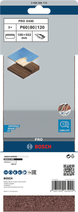 Bande abrasive Bosch PRO X440 100 x 552 mm pour bois.