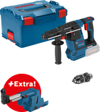 Ensemble de marteau perforateur Bosch GBH 18V-26 F avec aspirateur de poussière.
