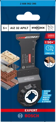 Lames pour outil multifonction Bosch EXPERT MultiMax AIZ 32 APILT, 5 pièces.