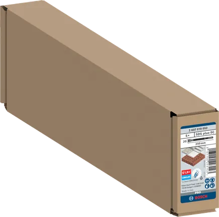 Coffret de burins plats Bosch PRO SDS plus-5C 20×250 mm.