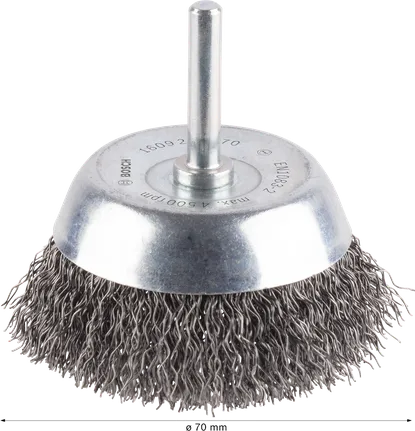 Brosse à godet Bosch PRO Metal Clean, tige droite de 70 mm.