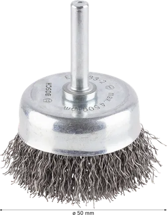 Brosse à godet Bosch PRO Metal Clean de 50 mm de diamètre.